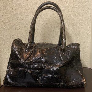 Marc Marmel: Roberta Black Distressed Duffle Bag